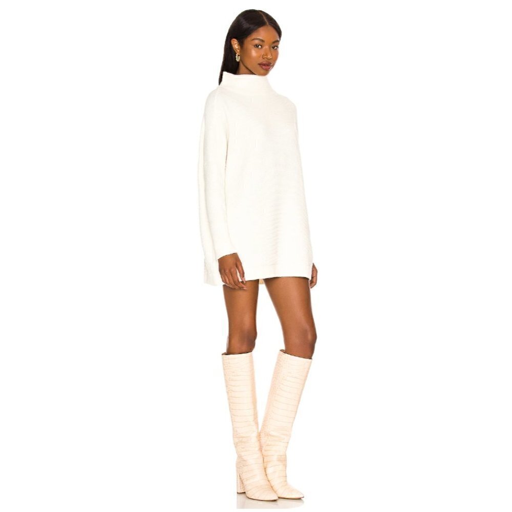 FREE PEOPLE Ottoman Slouchy Tunic Sweater Dress in Ivory Size Large - Picture 11 of 16